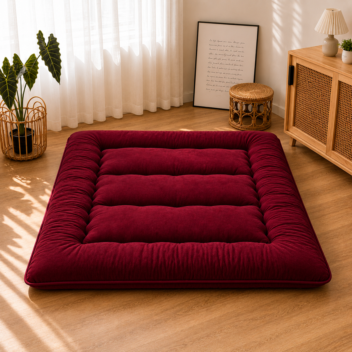 Japanse Futon Matras 10cm Dik Vouwbaar Slaapmat Tatami Bed Volwassenen Kinderen Gasten Vloer Slaapkamer | Sulvida