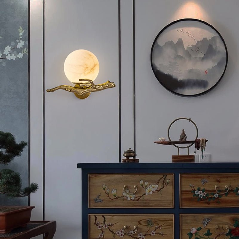 Wandlamp Marmer Koper LED 30 cm Scandinavisch Design Sfeerlamp Woonkamer Interieur Moderne Wandverlichting | Sulvida