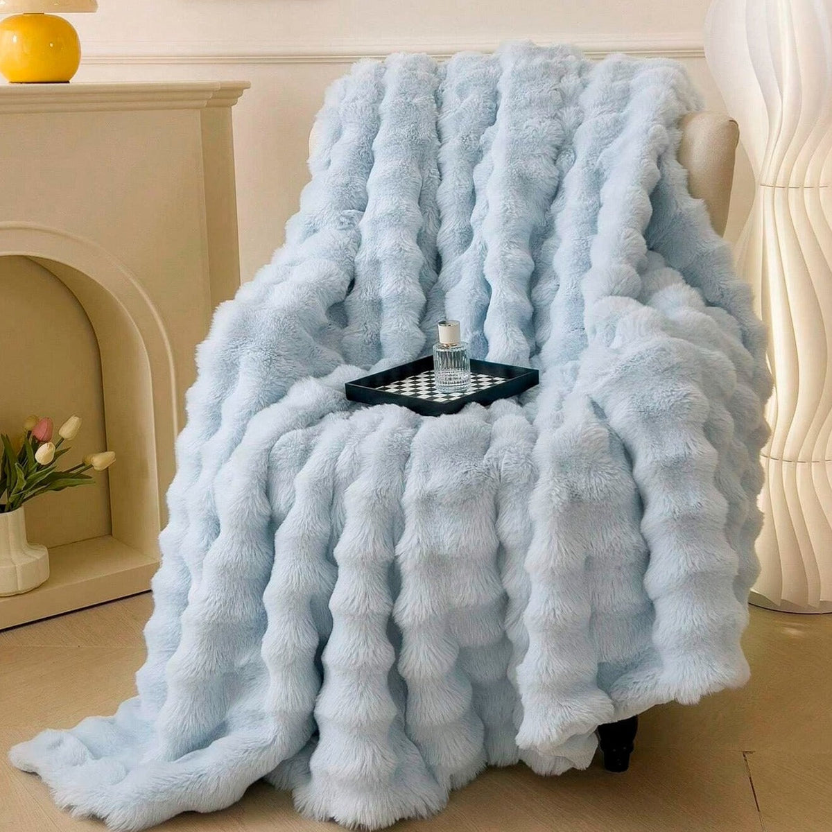 Imitatiebont Plaid Luxe Zachte Deken Konijnvacht Textuur Warmte Elegantie Woonkamer Slaapkamer Decoratief | Sulvida