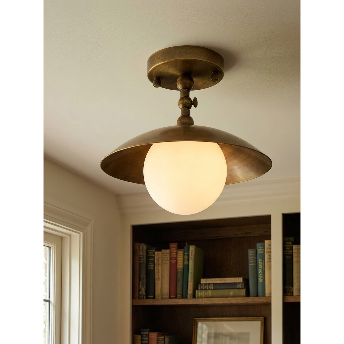 Plafondlamp Messing Glas Ø25cm Semi-Flush Klassiek Design G9 Fitting Handig Monteerbaar Woonkamer Slaapkamer | Sulvida