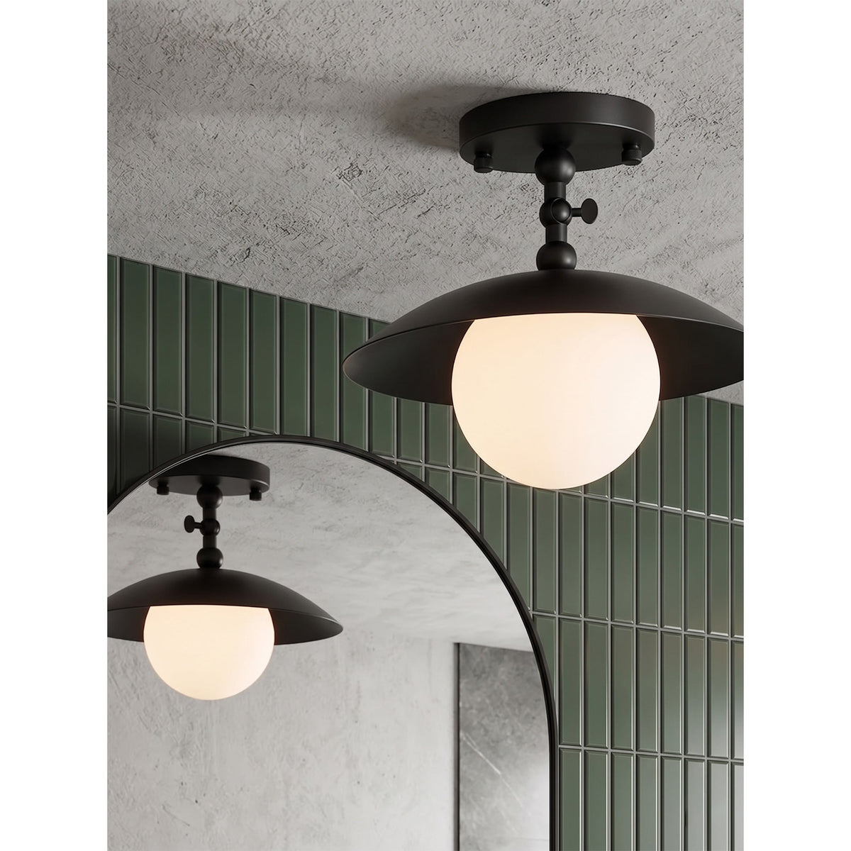Plafondlamp Messing Glas Ø25cm Semi-Flush Klassiek Design G9 Fitting Handig Monteerbaar Woonkamer Slaapkamer | Sulvida