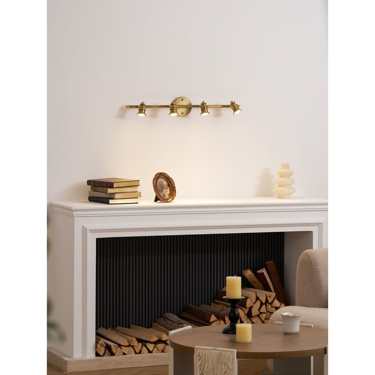 Messing Wandlamp met Verstelbare Spots Brons Vintage Spotverlichting Hal Woonkamer Eetkamer Zwenkbaar | Sulvida