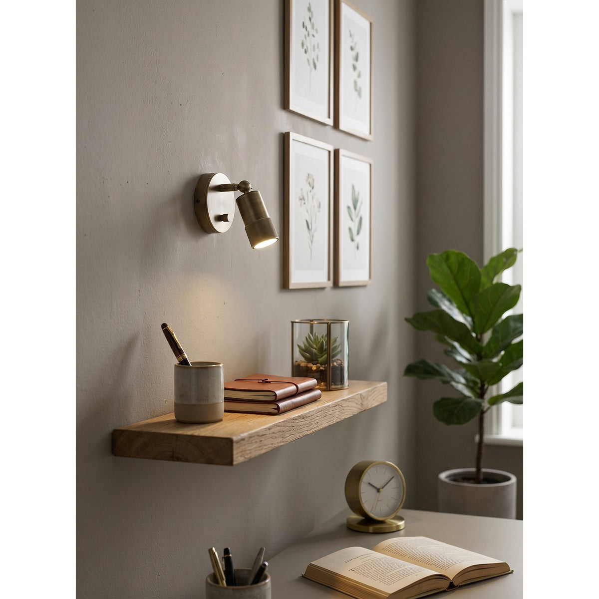Wandlamp Messing Industrieel Design LED Verlichting Warm Licht 4500K Vintage Brons Afwerking Sfeerlamp | Sulvida