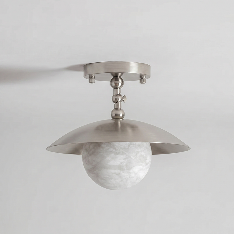 Plafondlamp Messing Glas Ø25cm Semi-Flush Klassiek Design G9 Fitting Handig Monteerbaar Woonkamer Slaapkamer | Sulvida