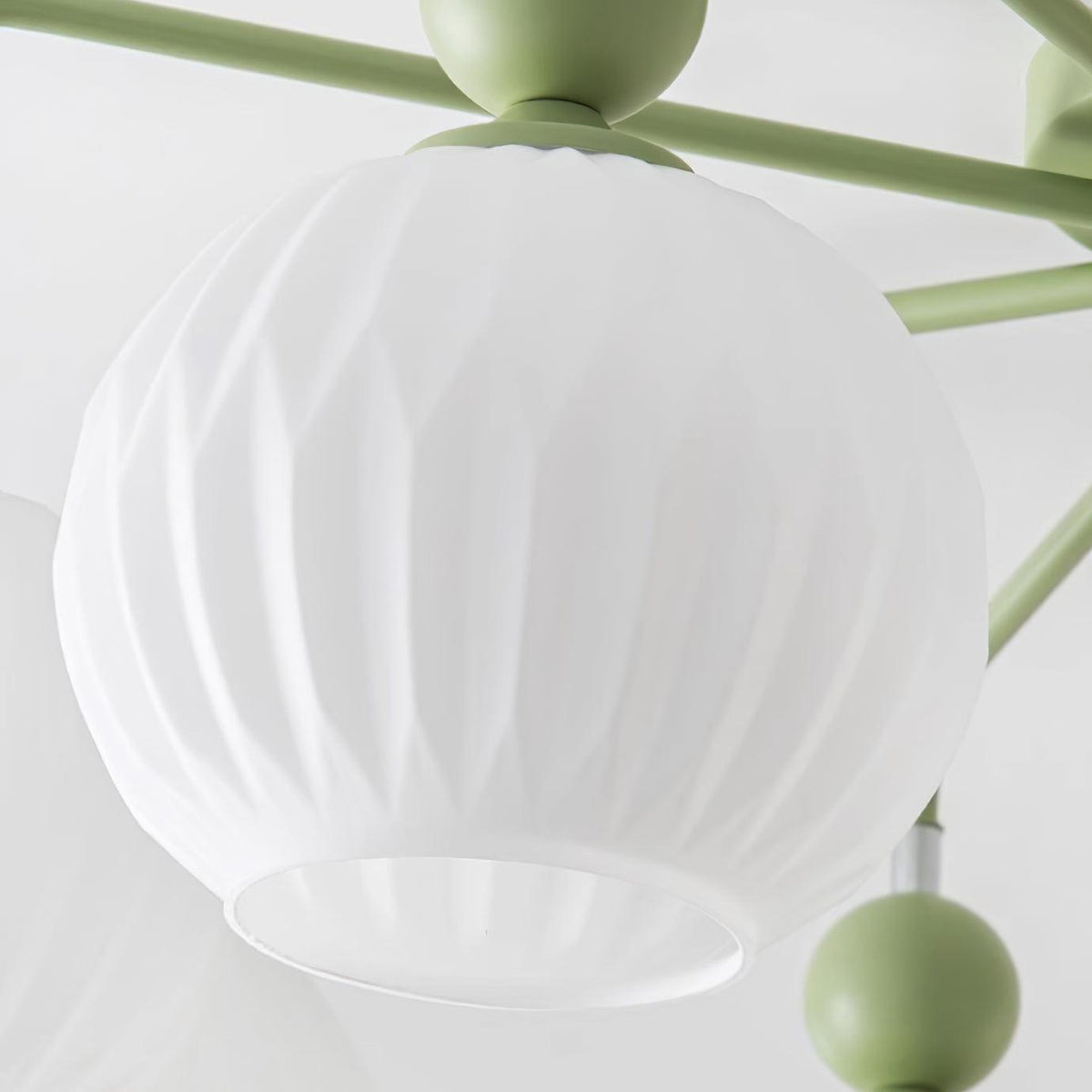 Plafondlamp Geribbelde Glazen Bollen Zwart Groen 4-8 Lichtpunten Moderne Woonkamer Slaapkamer Verlichting | Sulvida