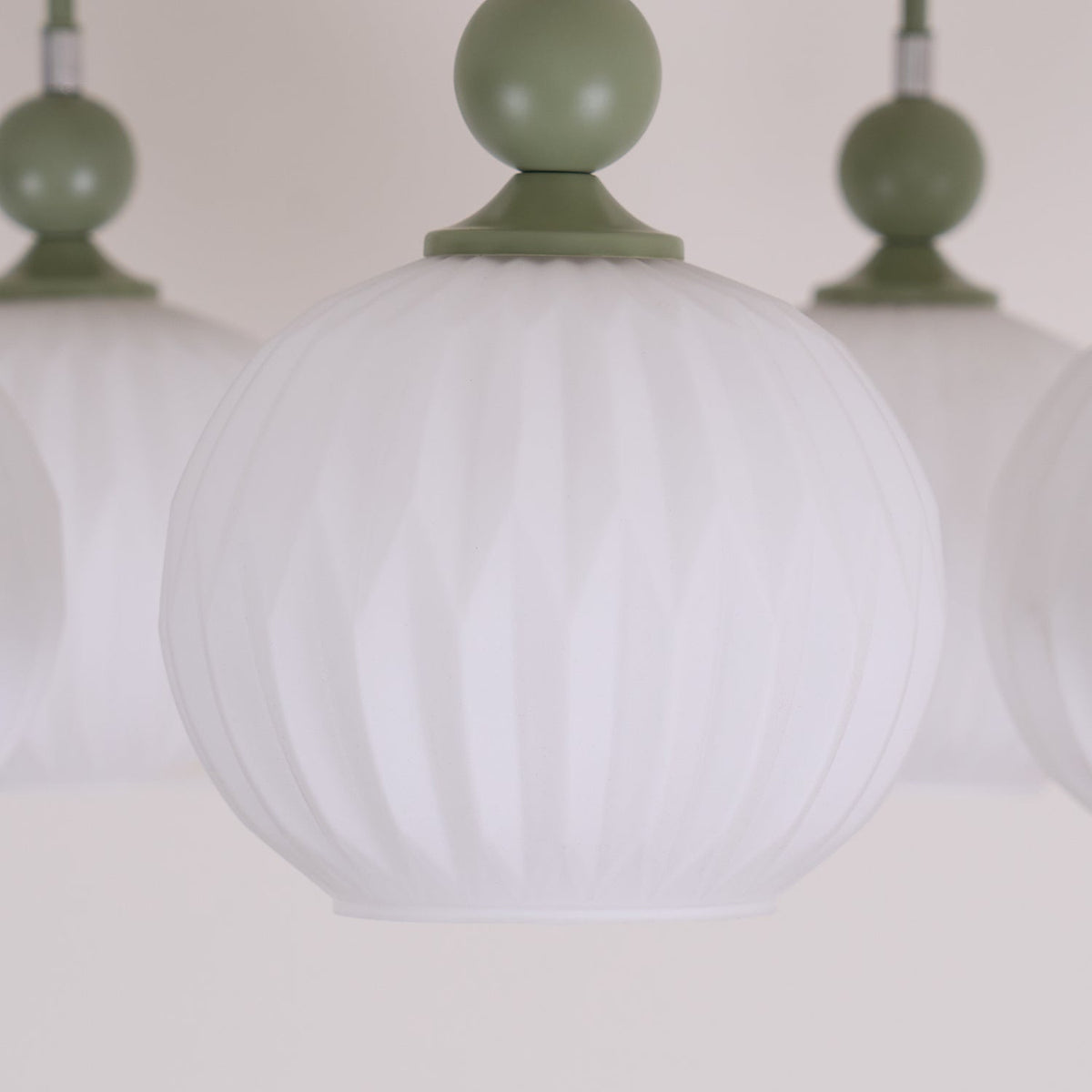Plafondlamp Geribbelde Glazen Bollen Zwart Groen 4-8 Lichtpunten Moderne Woonkamer Slaapkamer Verlichting | Sulvida