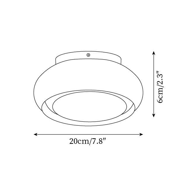 Plafondlamp Retro Glas Flush Mount Rond Gekleurde Band Woonkamer Slaapkamer LED Sfeerverlichting Design | Sulvida
