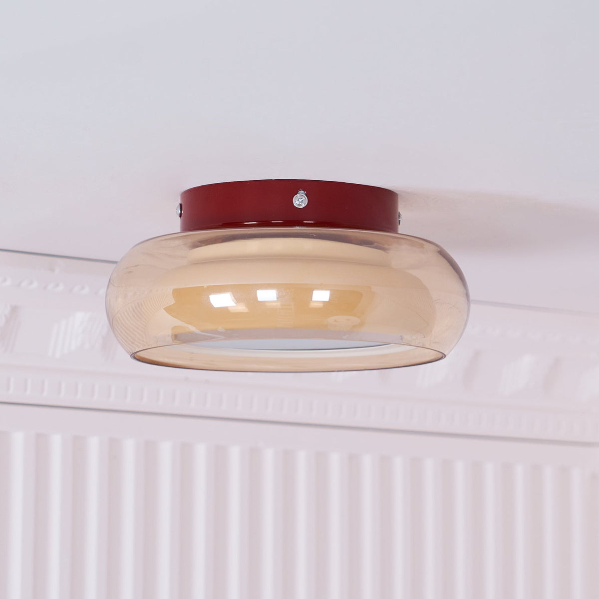 Plafondlamp Retro Glas Flush Mount Rond Gekleurde Band Woonkamer Slaapkamer LED Sfeerverlichting Design | Sulvida