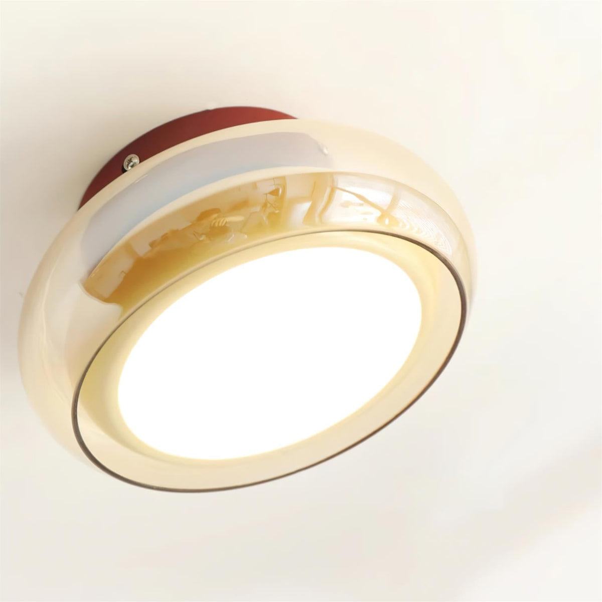 Plafondlamp Retro Glas Flush Mount Rond Gekleurde Band Woonkamer Slaapkamer LED Sfeerverlichting Design | Sulvida