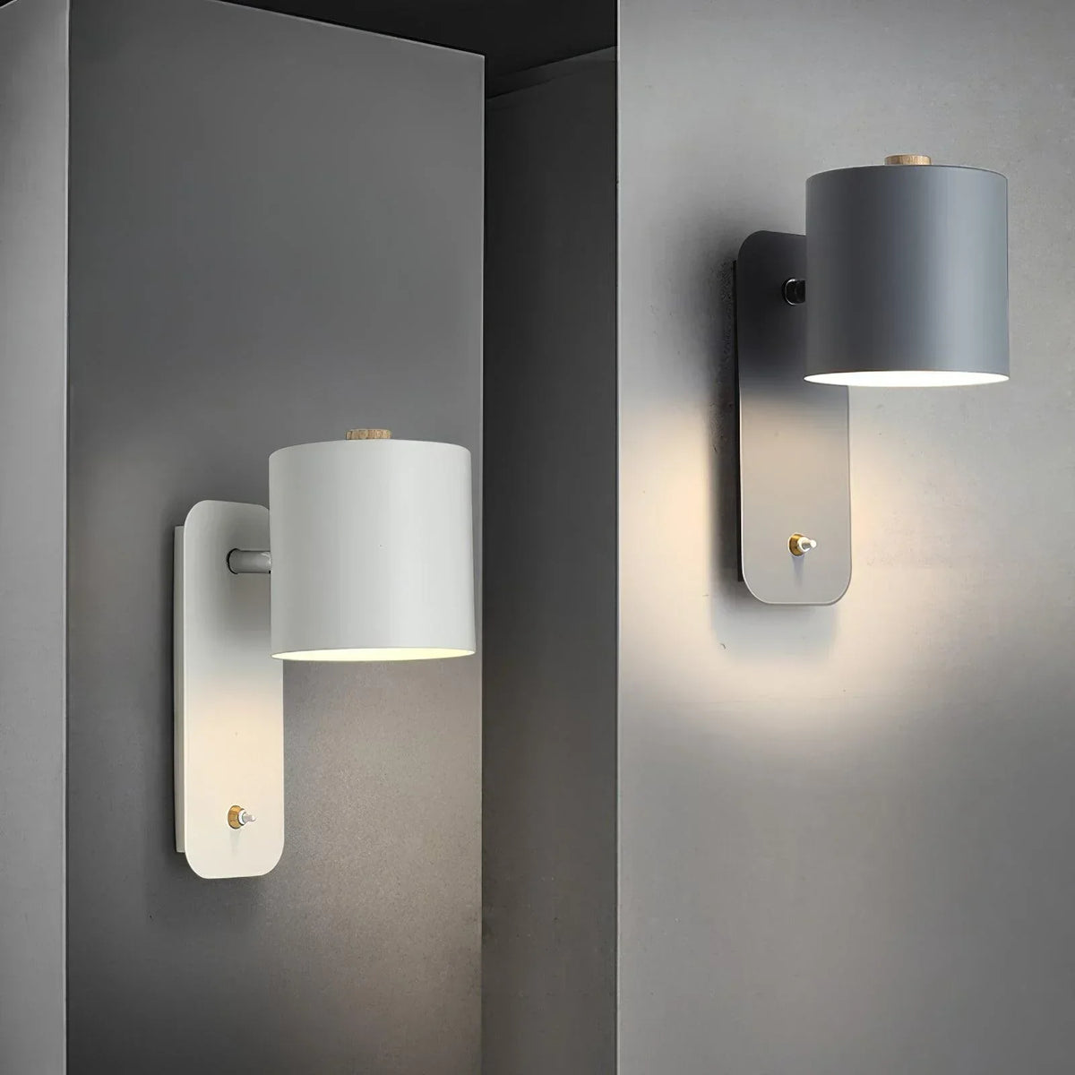 Cilindervormige Wandlamp met Stekker IJzer E27 LED Lichtbron Minimalistische Wandverlichting Bedlamp | Sulvida