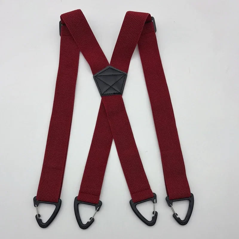 Bretelles pour homme en X réglables, clips métalliques, largeur 3,5 cm, noir, blanc, bleu marine, gris foncé, kaki, marron, élégantes | Sulvida