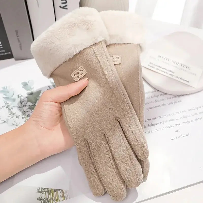 Winter Suède Handschoenen Touchscreen Dames Heren Winterhandschoenen Warm Fleecevoering Kaki Roze Zwart Grijs | Sulvida