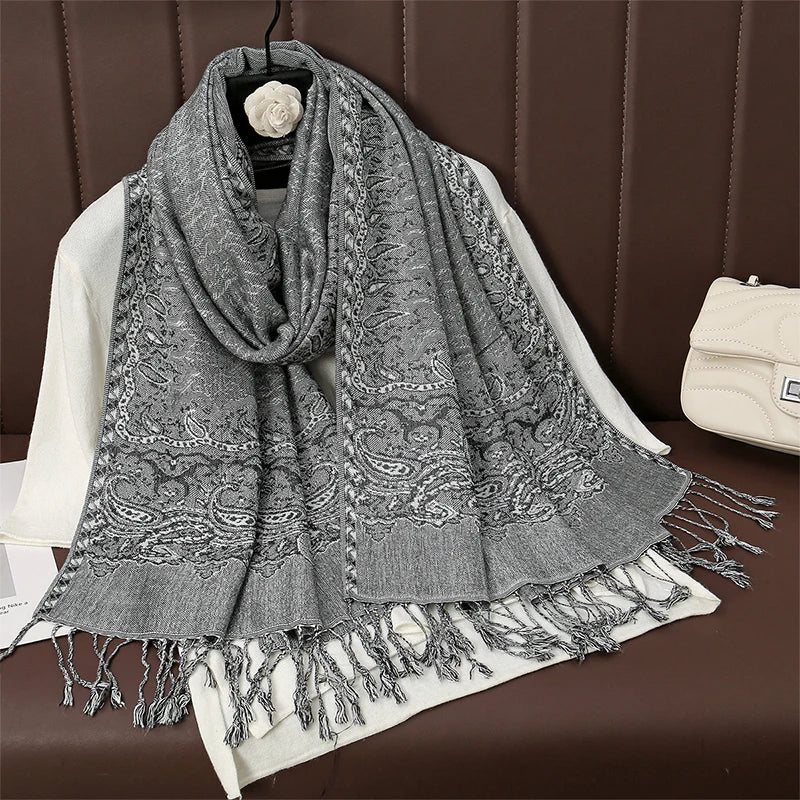 Kasjmier-gevoel Dames Sjaal 70×190 cm Polyester Warme Herfst Winter Omslagdoek Fashion Stola Accessoire | Sulvida