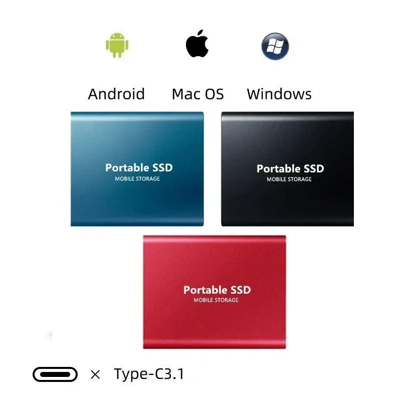 Externe SSD 128GB USB 3.1 Type-C Hoge Snelheid Compacte Opslag Aluminium Behuizing | Sulvida