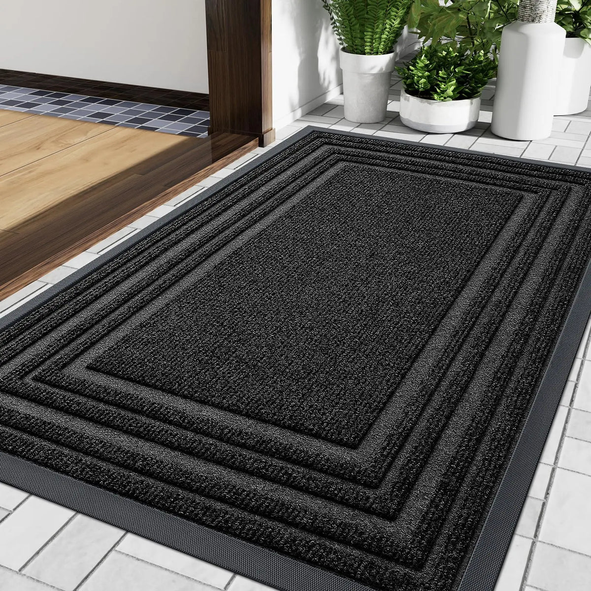Deurmat Polyester Antislip Rubberen Achterzijde Laagdrempelig Binnen Buiten Wasbaar 43×75 61×91 81×119 cm | Sulvida