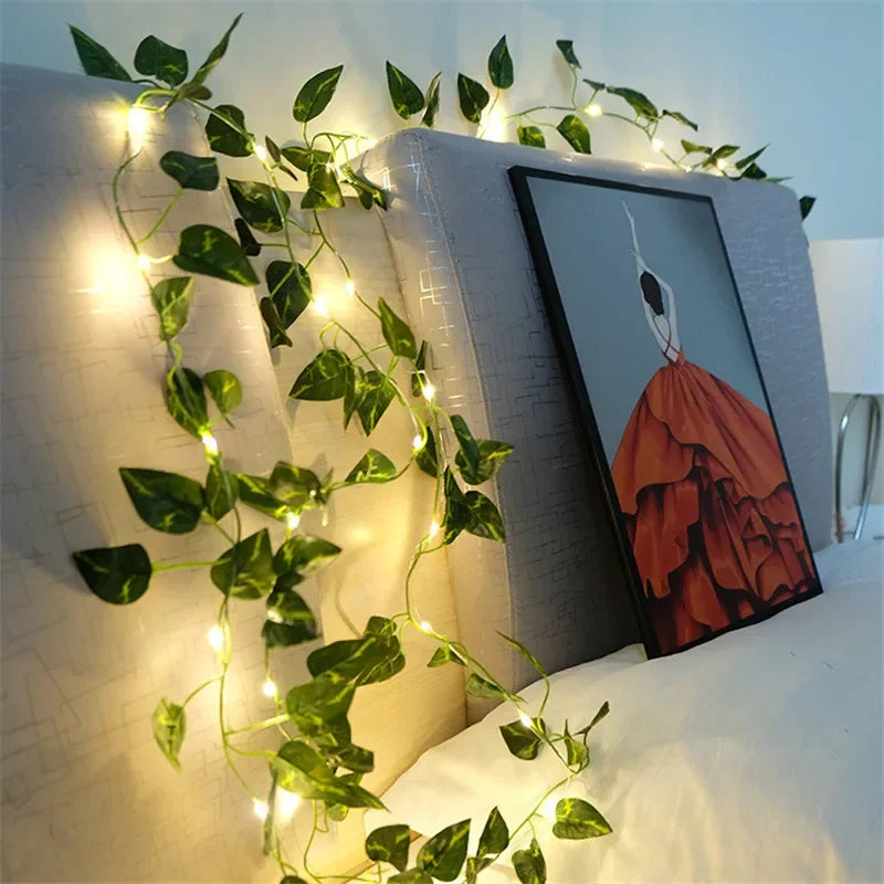 Lichtslinger Kunstbladeren LED Batterij 2m 5m 10m Sfeerlicht Tuin Kerstversiering Feestverlichting Decoratie | Sulvida