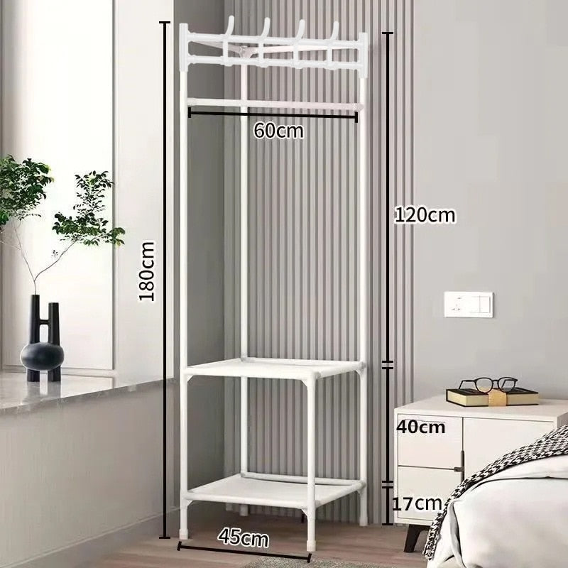 Hoekkapstok Metaal 180cm Zwart Wit Modern Kledingrek Hal Slaapkamer Opbergsysteem Ruimtebesparend Design | Sulvida