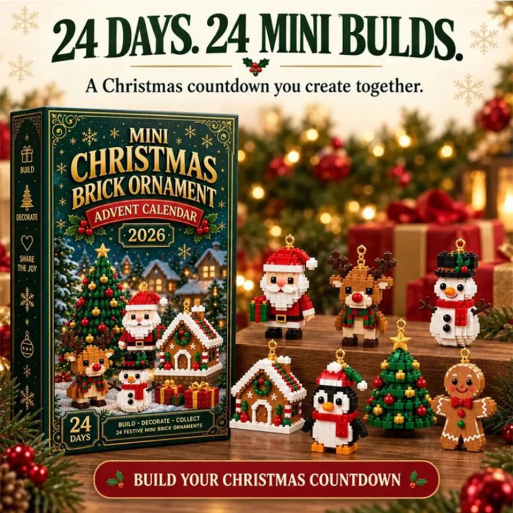 Adventskalender 24 Dagen Bouwstenen Kerstornamenten Verrassing Decoratie Ophangfiguren Kerst Cadeauset | Sulvida