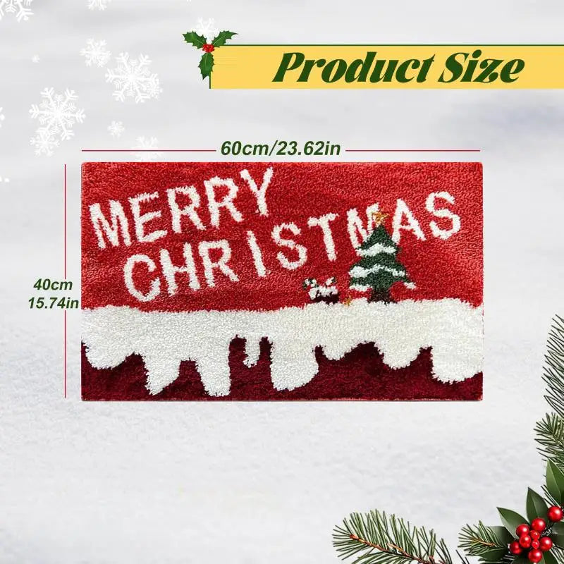 Kerstdeurmat Vrolijk Kerstfeest Antislip Polyester Binnendecoratie Kerstman Feestelijke Entree Mat Huis | Sulvida