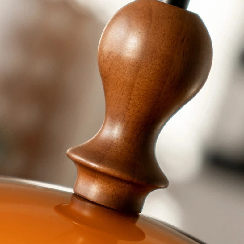 Draaibare hanglamp met dome kap en zwenkarm van acryl hout metaal voor studeerkamer eetkamer woonkamer | Sulvida