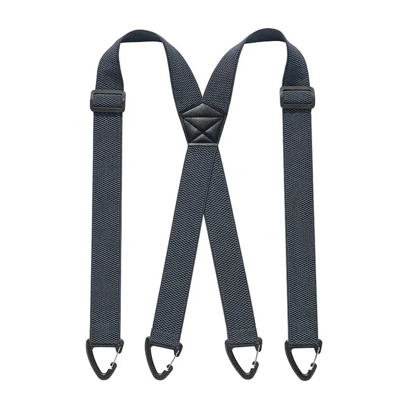 Bretelles pour homme en X réglables, clips métalliques, largeur 3,5 cm, noir, blanc, bleu marine, gris foncé, kaki, marron, élégantes | Sulvida