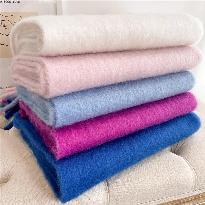 Warme Wintersjaal voor Dames Cashmere Imitatie Gekleurd met Kwasten 240x38cm Diverse Kleuren Zachte Sjaal | Sulvida