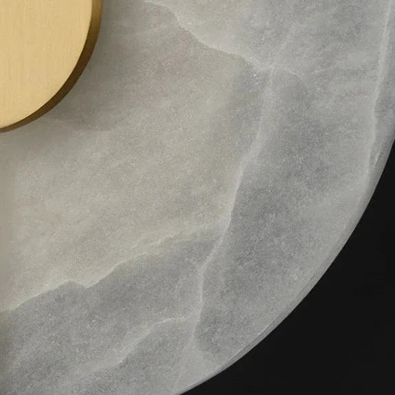 Ronde Wandlamp Natuursteen met Geïntegreerde LED Verlichting voor Slaapkamer Woonkamer Studeerkamer en Gang | Sulvida