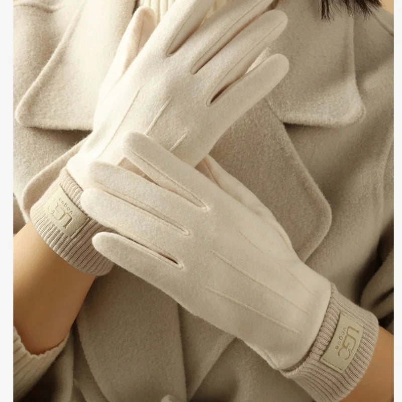 Touchscreen Handschoenen Dames Gevoerde Vingerhandschoenen Winterhandschoenen Outdoor Fietsen Wol Warm | Sulvida