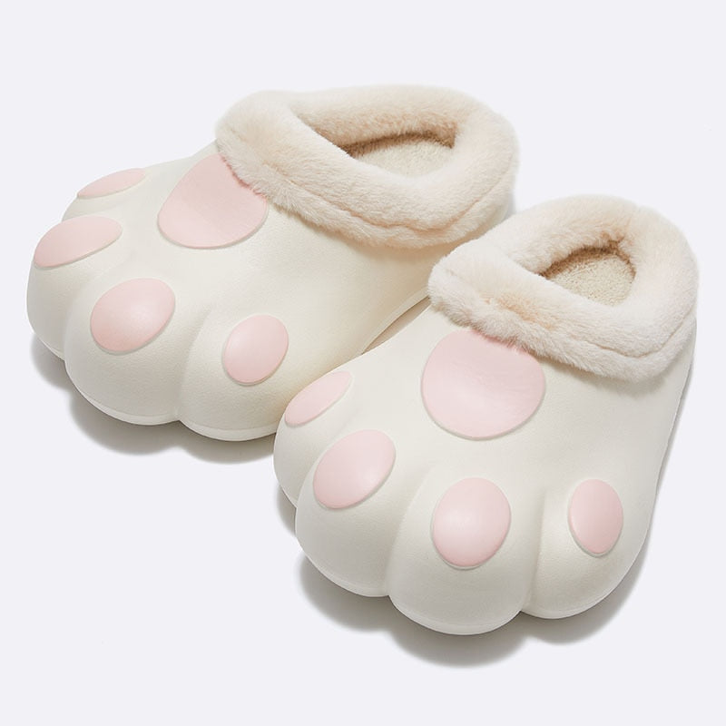 Warme Pantoffels Kattenpoot Motief Zachte Fleece Antislip Huisschoenen Dames Heren Herfst Winter Comfort | Sulvida