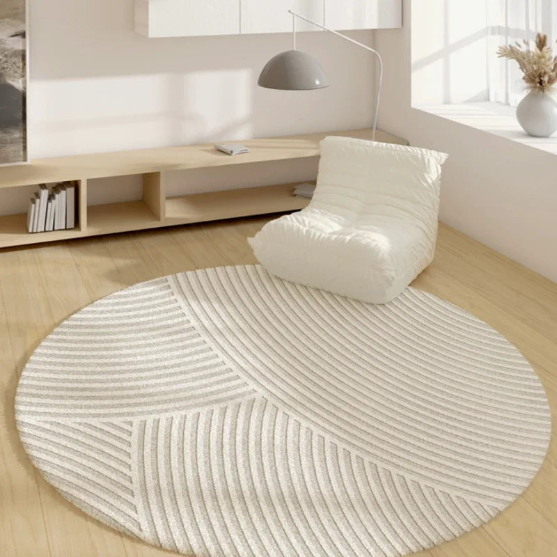 Rond Vloerkleed Geometrisch Patroon Modern Antislip Waterafstotend Zachte Structuur Woonkamer Slaapkamer Hal | Sulvida