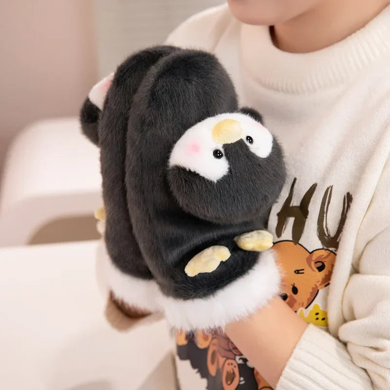 Zachte pluche dieren handschoenen met cartoon-print warm comfortabel voor kinderen winter handjes beschermen | Sulvida