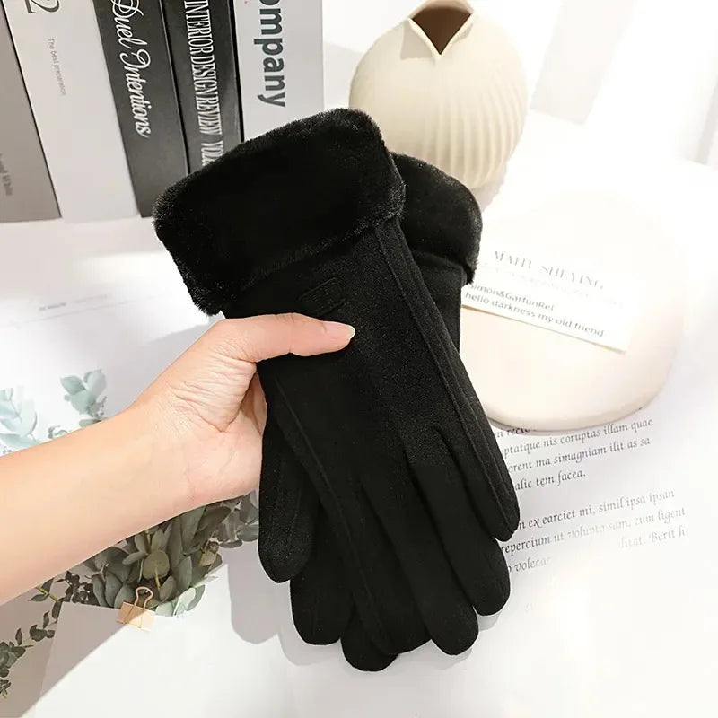 Winter Suède Handschoenen Touchscreen Dames Heren Winterhandschoenen Warm Fleecevoering Kaki Roze Zwart Grijs | Sulvida