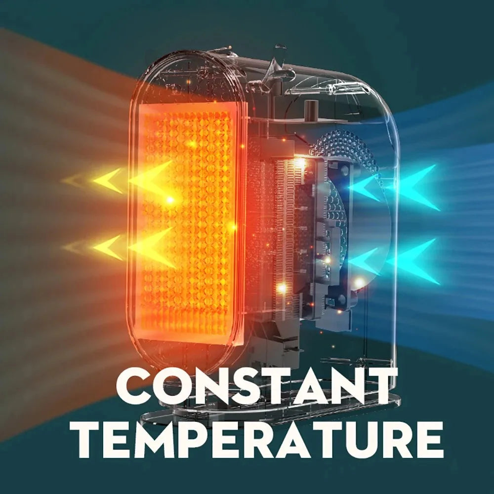 Petit radiateur électrique compact 500W avec thermostat intelligent, chauffage d’appoint de bureau | Sulvida