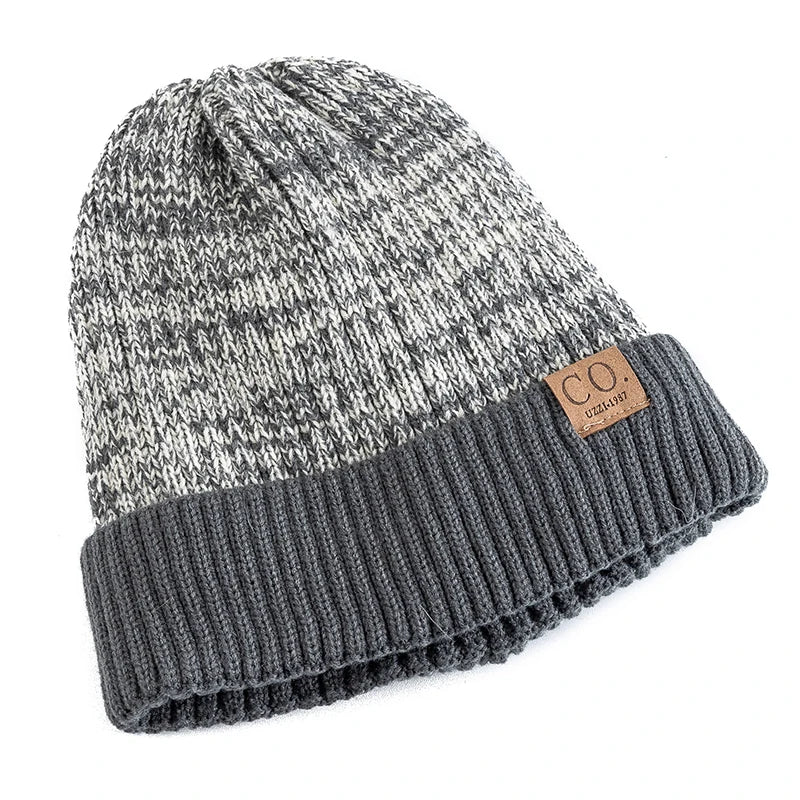 Gebreide wintermuts met zachte voering unisex grijs zwart beige navy wit voor warme oren hoofddeksels | Sulvida