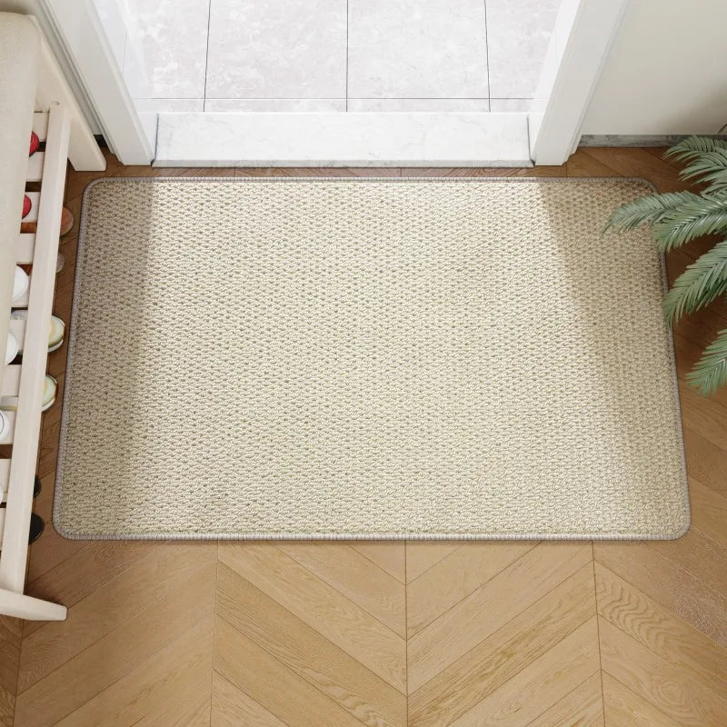 Antislip Deurmat Jutelook Grijs Wit Bruin Entree Vloerkleed Wasbaar Buitenmat Hal Balkon Modern Duurzaam | Sulvida
