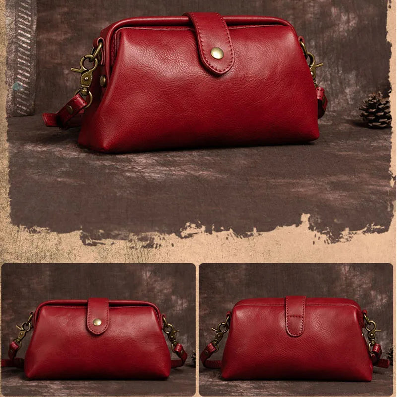 Handgemaakte Retro Schoudertas Vintage Leer Dames Crossbody Dagelijkse Accessoire Stijlvol Draagtas Mode | Sulvida