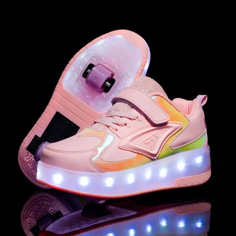 LED Wieltjesschoenen voor Kinderen met Verlichte Wieltjes en Klittenband | Sulvida