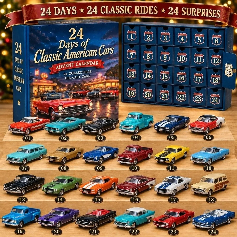 24 Dagen Countdown Kerst Adventskalender Brandweerwagen Thema Cadeaudoos Set Voertuig Ornamenten Acryl Hangers