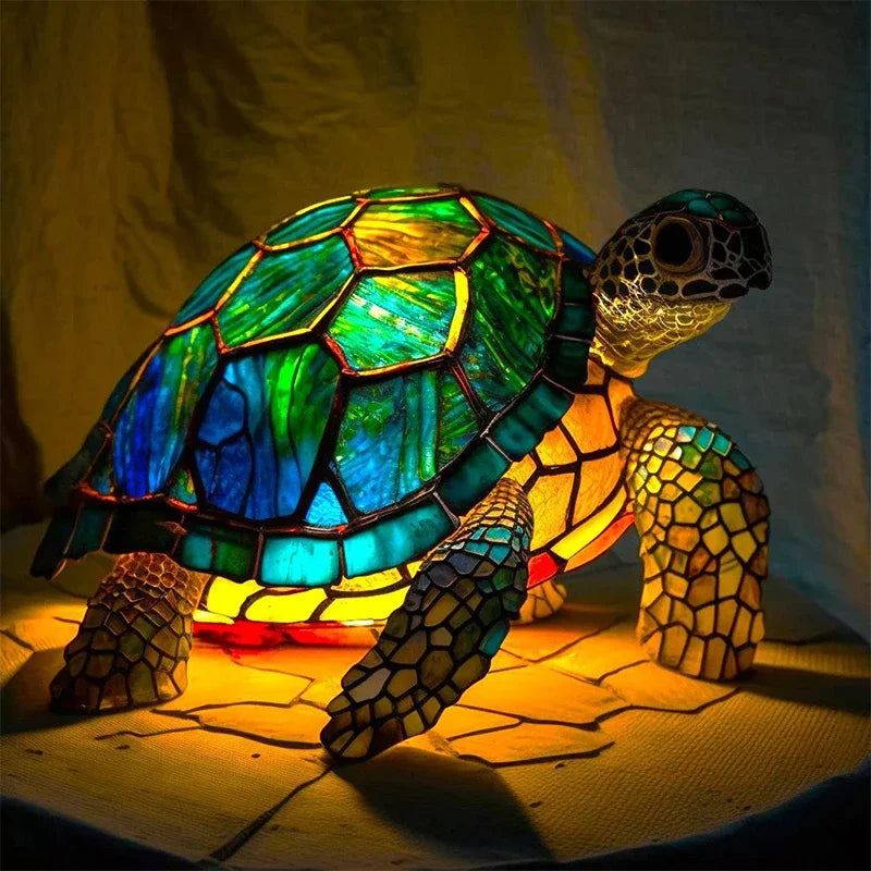 Ocean Schildpad Solar Dierenlamp | Handgemaakte Solarlamp met Warm LED-licht voor Tuin, Balkon en Terras | Unieke Tuindecoratie met Schildpaddesign | Batterij- of USB-Voeding | Sulvida