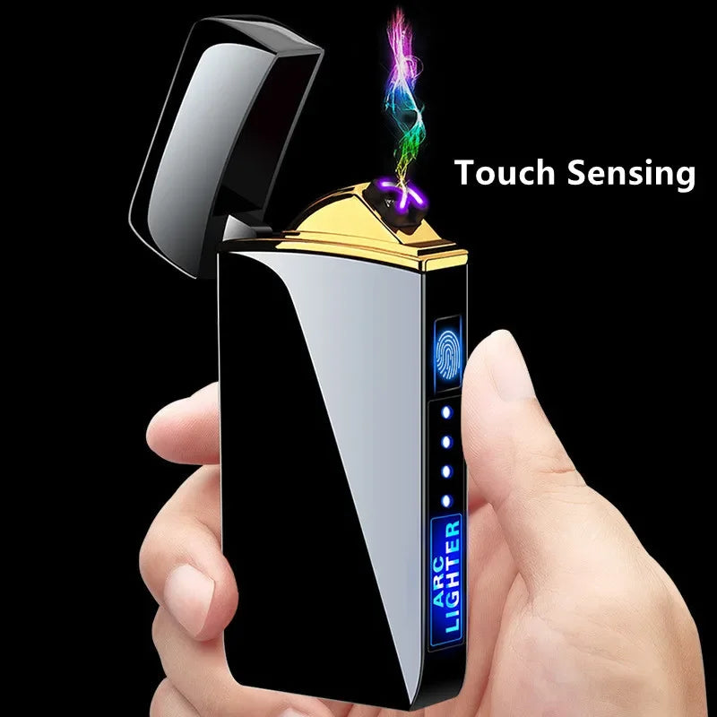 Oplaadbare plasma-aansteker met dubbele lichtboog USB windbestendig luxe metaal design kaarsen kachel | Sulvida