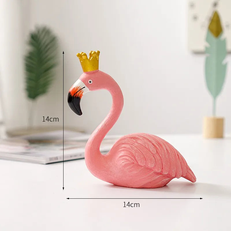 Flamingofiguur Hars Modern Interieuraccent Elegante Decoratie Woonkamer Kantoor Trendy Beeldje Kunstobject | Sulvida