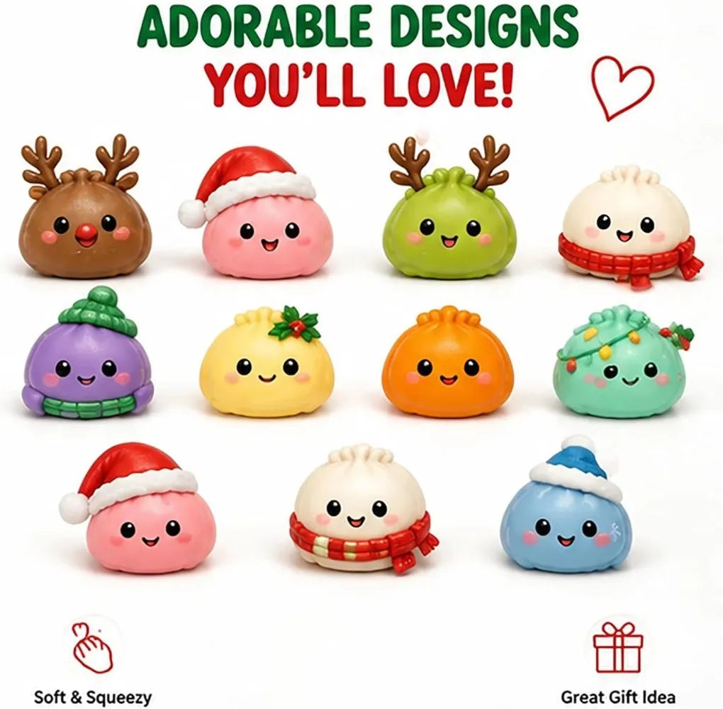 Kerst Adventskalender Knuffel 24 Dagen Broodjes Verrassing Feestdagen Decoratie Bureauaccessoire Cadeau | Sulvida