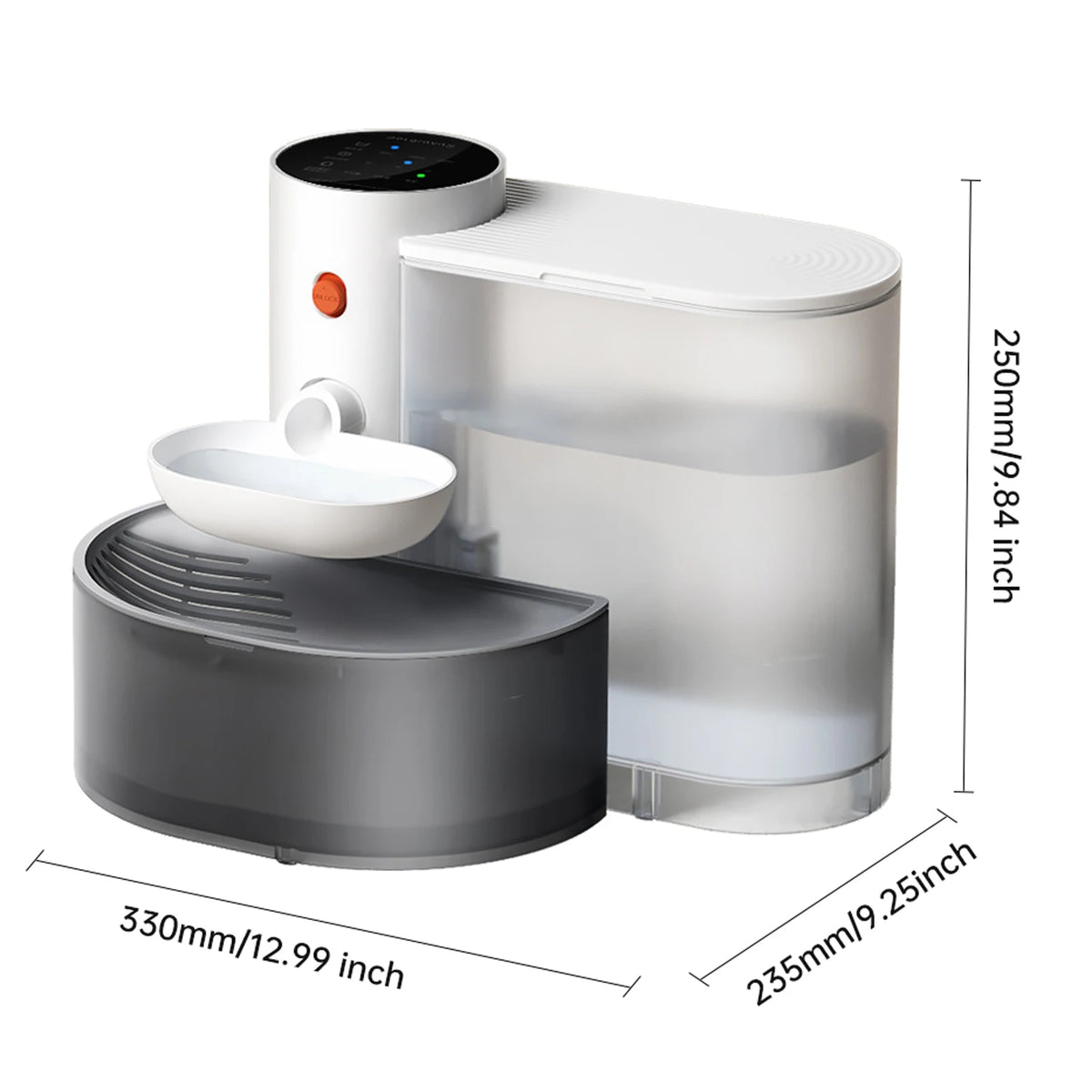 Fontaine à eau rechargeable pour animaux 3L, gamelle automatique pour chat, sans fil, réservoirs séparés, alimentation électrique en eau | Sulvida