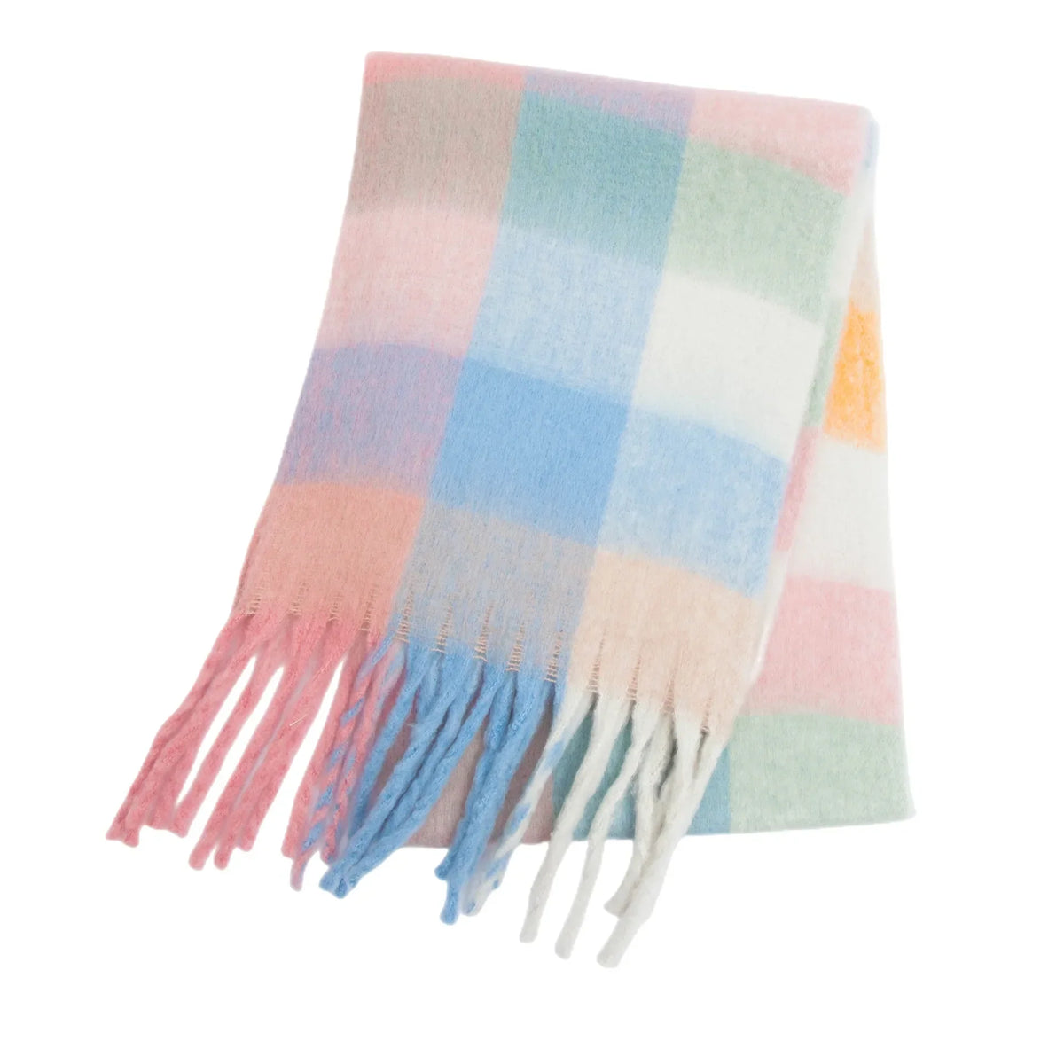 Écharpe en cachemire 38×230 cm, dégradé arc-en-ciel, étole douce, foulard de luxe, accessoire d’hiver pour femme | Sulvida