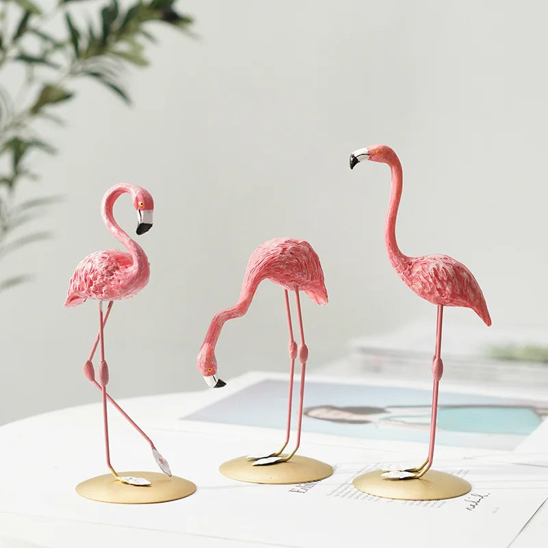 Flamingofiguur Hars Modern Interieuraccent Elegante Decoratie Woonkamer Kantoor Trendy Beeldje Kunstobject | Sulvida