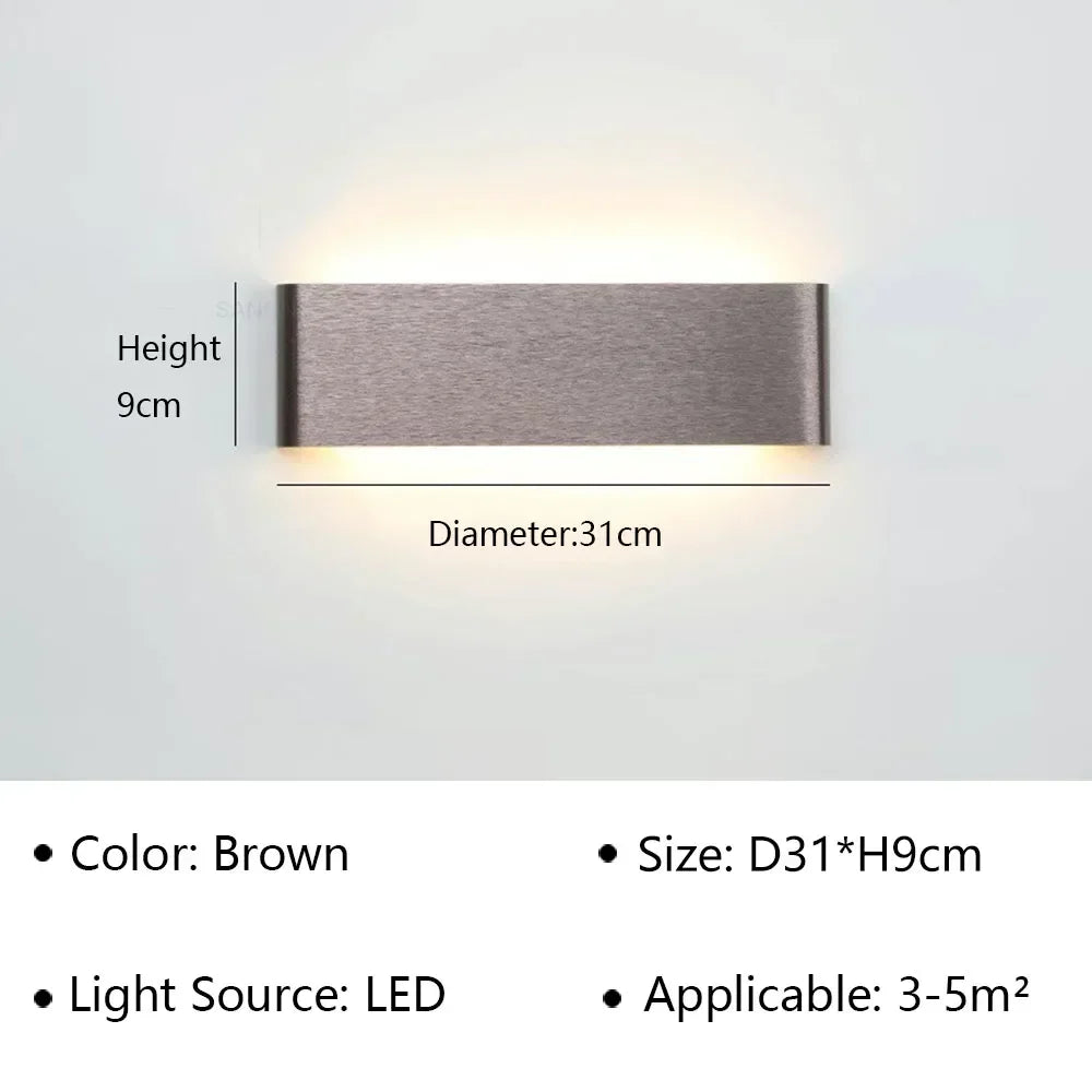 LED Wandlamp Moderne Rechthoek 30cm Warm Wit Sfeervol voor Slaapkamer Hal Badkamer Woonkamer Verlichting | Sulvida