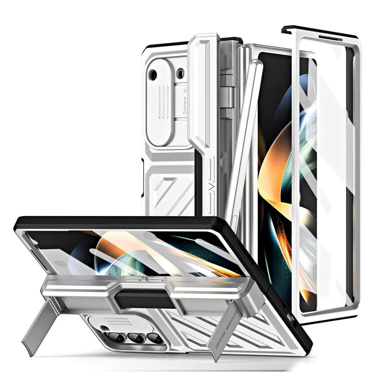Étui de protection pour téléphone Samsung Galaxy Z Fold 4 et 5 avec support et protecteur d’écran intégral | Sulvida