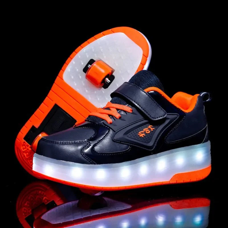 LED Wieltjesschoenen voor Kinderen met Verlichte Wieltjes en Klittenband | Sulvida