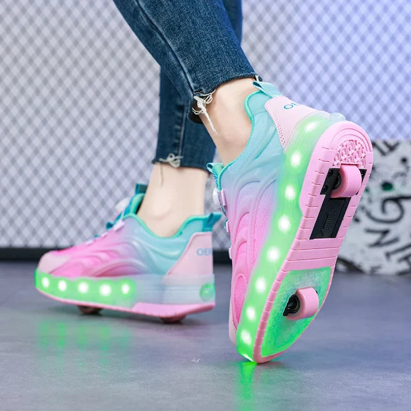 Verlichte Rolschaatsen voor Kinderen met USB Oplaadbare LED Wielen Sportschoenen Jongens Meisjes Outdoor | Sulvida