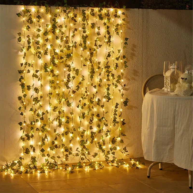 Lichtslinger Kunstbladeren LED Batterij 2m 5m 10m Sfeerlicht Tuin Kerstversiering Feestverlichting Decoratie | Sulvida